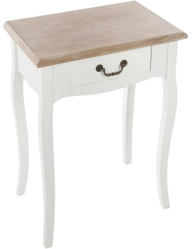 Atmosphera - Table de Chevet Chrysa - L 47 x H 66 cm, 1 Tiroir, Pieds Galbés