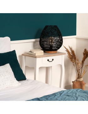 Atmosphera - Table de Chevet Chrysa - L 47 x H 66 cm, 1 Tiroir, Pieds Galbés