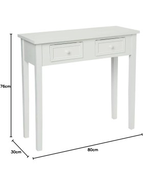 Atmosphera - Console Charme - L 80 x H 76 cm, 2 Tiroirs, Style Romantique