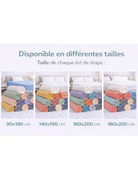 copy of Set di lenzuola con angoli in 100% cotone a 57 fili - Colori casuali