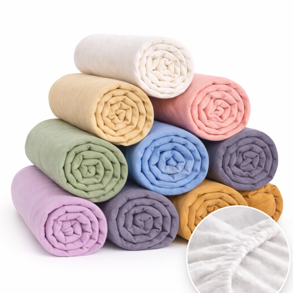 Lot de Draps Housse 100% Coton Jersey - Couleurs Aléatoires