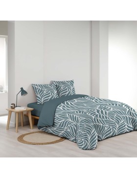 Parure de Lit 3 Pièces 100% Coton – Housse de Couette et 2 Taies d’Oreiller – Fermeture Pressions Discrètes – Oeko-TEX