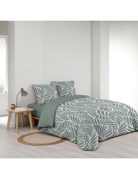 Parure de Lit 3 Pièces 100% Coton – Housse de Couette et 2 Taies d’Oreiller – Fermeture Pressions Discrètes – Oeko-TEX