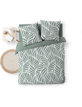 Parure de Lit 3 Pièces 100% Coton – Housse de Couette et 2 Taies d’Oreiller – Fermeture Pressions Discrètes – Oeko-TEX