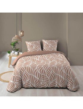 Parure de Lit 3 Pièces 100% Coton – Housse de Couette et 2 Taies d’Oreiller – Fermeture Pressions Discrètes – Oeko-TEX