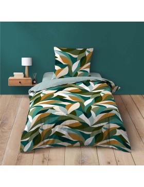 Conjunto de cama 100% algodão – capa de edredom e fronha – fecho discreto com botões de pressão – SWAN – certificado Oeko-TEX