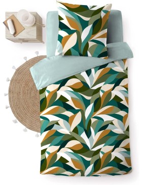 Parure de Lit 100% Coton – Housse de Couette et Taie d’Oreiller – Fermeture Pressions Discrètes – Certifiée Oeko-TEX