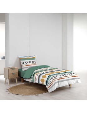 Conjunto de cama 100% algodão – capa de edredom e fronha – fecho discreto com botões de pressão – ASIANA – Certificado Oeko-TEX