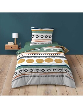 Conjunto de cama 100% algodão – capa de edredom e fronha – fecho discreto com botões de pressão – ASIANA – Certificado Oeko-TEX