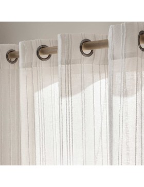 Voilage à Œillets Voile Tissé – Rideau Léger Semi-Transparent en Polyester