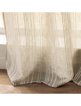 Voilage à Œillets Voile Tissé – Rideau Léger Semi-Transparent en Polyester