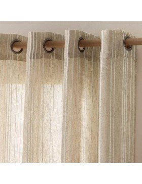 Voilage à Œillets Voile Tissé – Rideau Léger Semi-Transparent en Polyester
