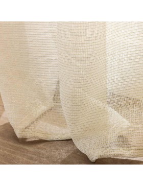 Cortina transparente com fios metálicos e ilhós – Poliéster – SUNLINE – 140x240 cm – Oeko-TEX