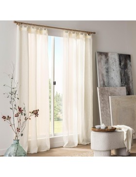 Transparant gordijn met metallic draden en ringen – Polyester – SUNLINE – 140x240 cm – Oeko-TEX