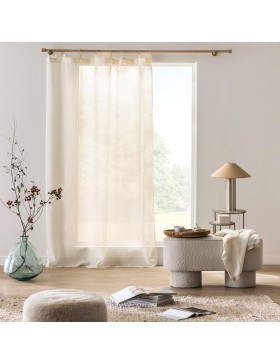 Cortina transparente com fios metálicos e ilhós – Poliéster – SUNLINE – 140x240 cm – Oeko-TEX