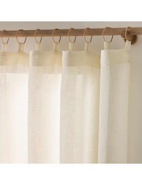 Transparant gordijn met metallic draden en ringen – Polyester – SUNLINE – 140x240 cm – Oeko-TEX