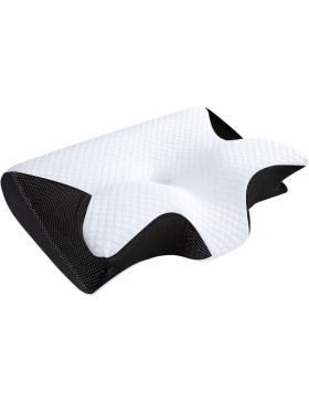 Ergonomisch 2-in-1 kussen van traagschuim – nek-, rug- en zijsteunkussen – wasbare hoes.