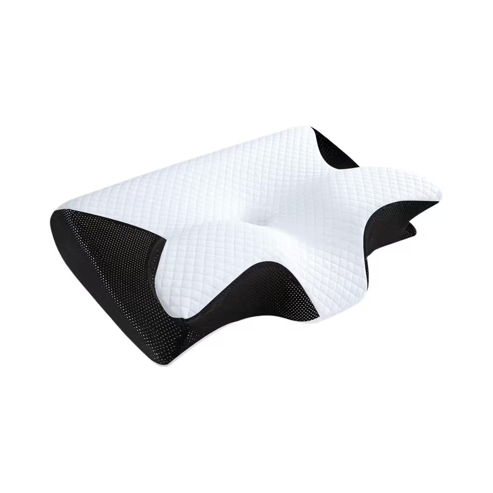 Cuscino ergonomico 2 in 1 in memory foam – Cuscino di supporto per collo, schiena e fianchi – Fodera lavabile.