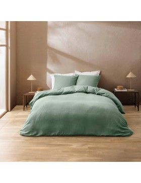 Conjunto de cama 100% algodão – capa de edredom e fronha – fecho discreto com botões de pressão – CLARA – Certificado Oeko-TEX