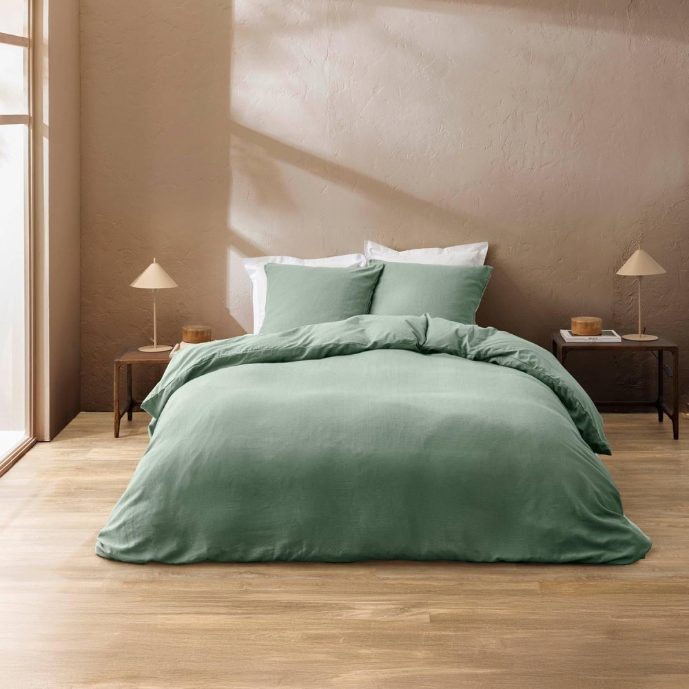 Conjunto de cama 100% algodão – capa de edredom e fronha – fecho discreto com botões de pressão – CLARA – Certificado Oeko-TEX