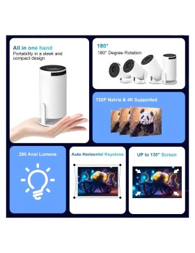 Smart 1000 LCD-videoprojector – Full HD-compatibel 4K - WiFi 6 & Bluetooth 5.4, HDMI & USB