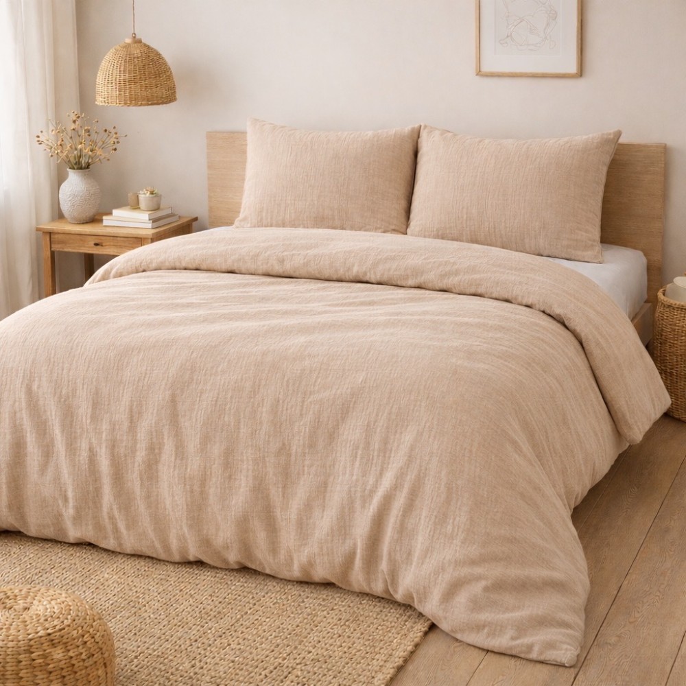 Completo letto in garza di cotone 240x260cm