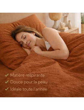 Completo letto in garza di cotone 240x260cm