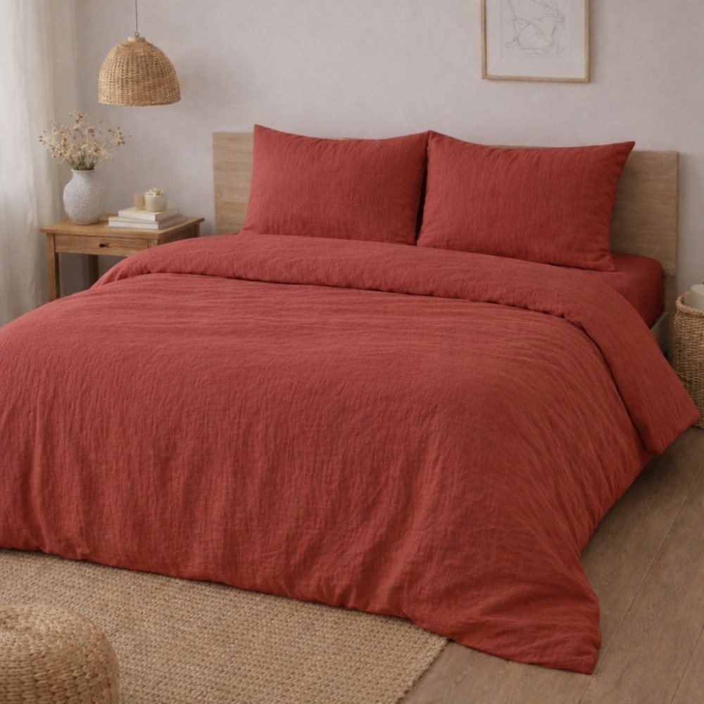 Completo letto in garza di cotone 240x260cm
