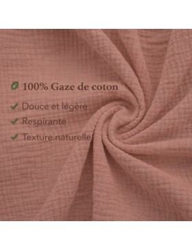 Completo letto in garza di cotone 240x260cm