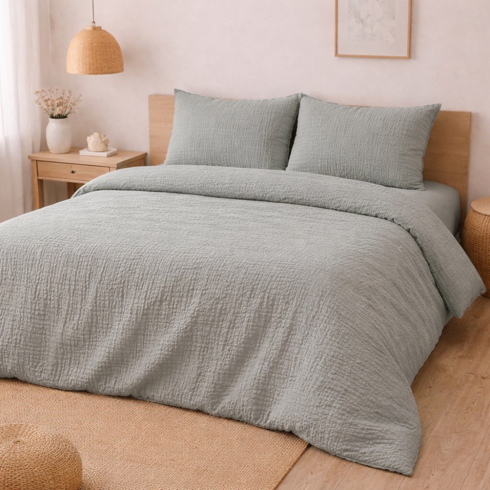 Jogo de roupa de cama em gaze de algodão 240x260cm