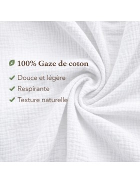 Parure de Lit en Gaze de Coton 240 x 220 cm