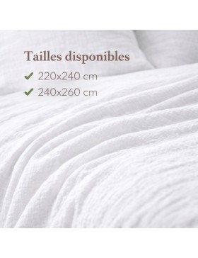 Completo letto in garza di cotone 240 x 220 cm