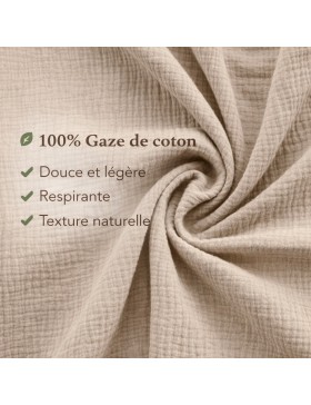 Completo letto in garza di cotone 240 x 220 cm