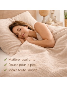 Completo letto in garza di cotone 240 x 220 cm
