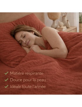 Completo letto in garza di cotone 240 x 220 cm