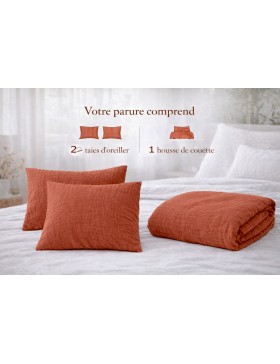 Completo letto in garza di cotone 240 x 220 cm