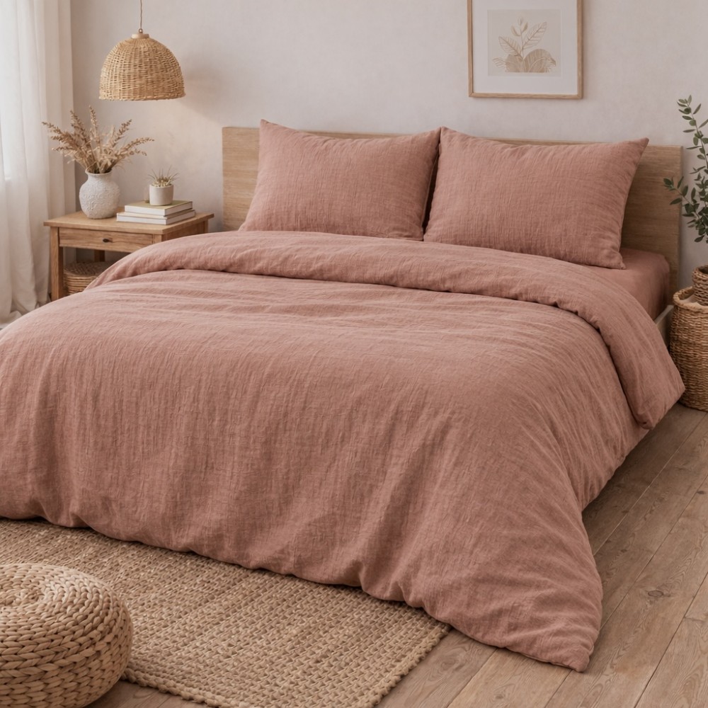 Completo letto in garza di cotone 240 x 220 cm
