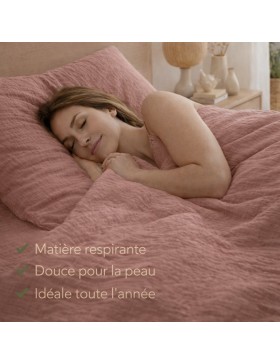 Completo letto in garza di cotone 240 x 220 cm