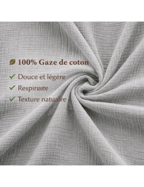 Jogo de roupa de cama em gaze de algodão, 240 x 220 cm