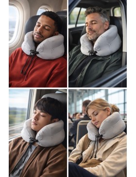 Oreiller de Voyage Mémoire de Forme – Coussin Cervical en U – Idéal Déplacements