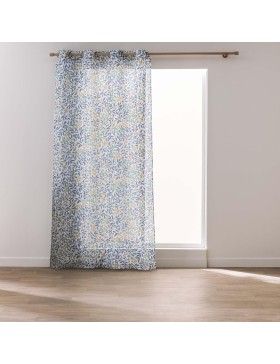 Rideau à Œillets 100% Polyester – Ilona – Voile Sablé Imprimé – Certifié Oeko-TEX