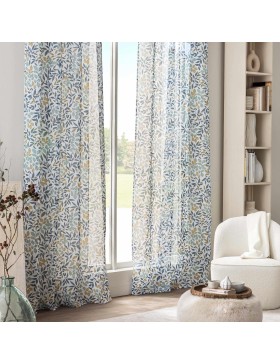 Rideau à Œillets 100% Polyester – Ilona – Voile Sablé Imprimé – Certifié Oeko-TEX