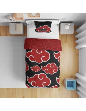 Parure de Lit Naruto Akatsuki Réversible – Housse de Couette et Taie d’Oreiller Collection Naruto Shippuden