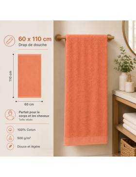 Badhanddoeken van 100% katoen 500 g/m² – Set van zachte, absorberende en duurzame handdoeken