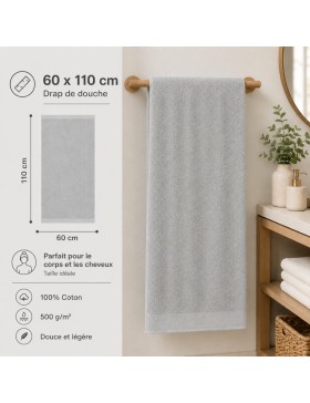Badhanddoeken van 100% katoen 500 g/m² – Set van zachte, absorberende en duurzame handdoeken
