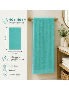 Badhanddoeken van 100% katoen 500 g/m² – Set van zachte, absorberende en duurzame handdoeken
