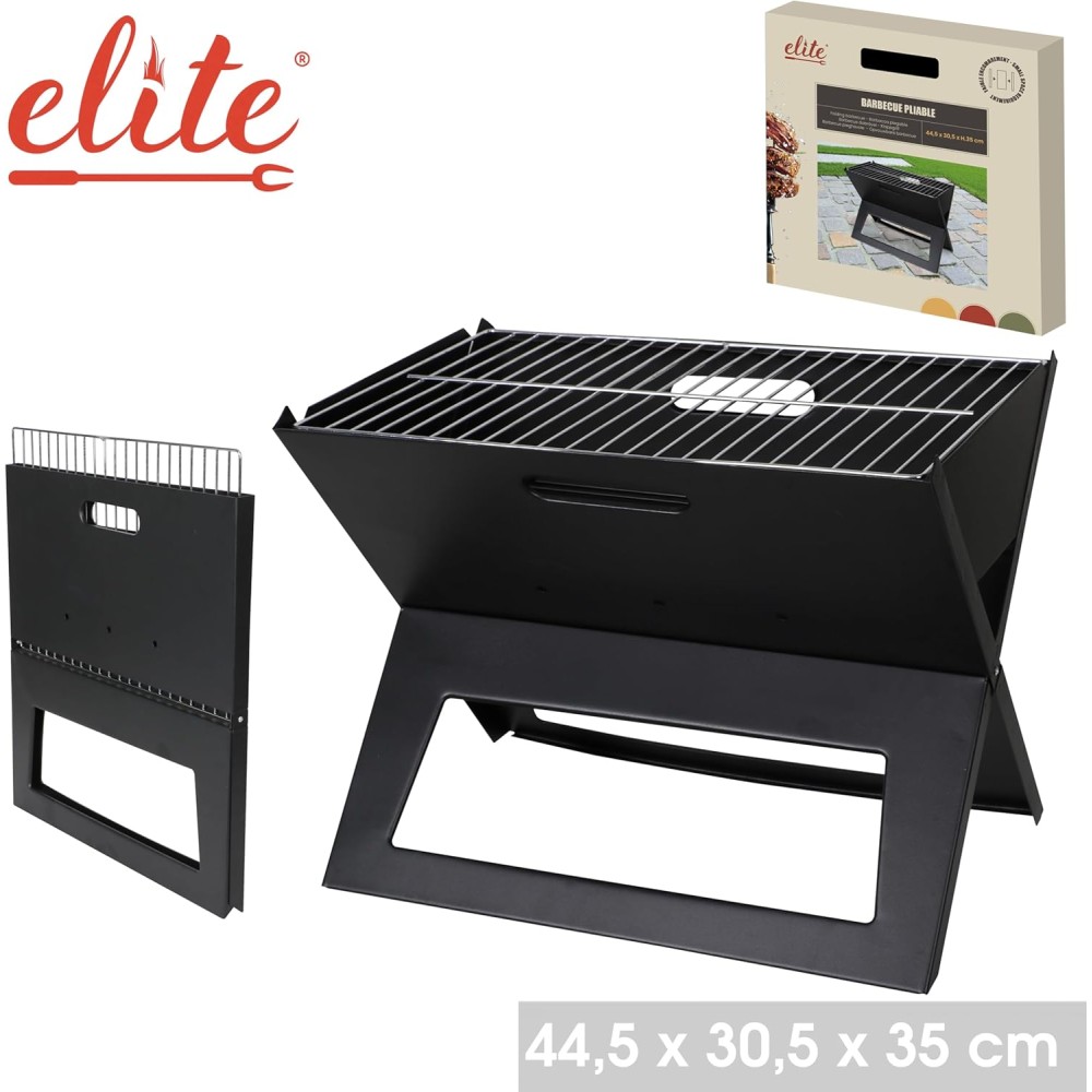 Opvouwbare houtskoolbarbecue van staal – Compacte, draagbare grill met kookrooster