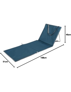 Opvouwbaar strandmatras met verstelbare rugleuning – Draagbaar, gewatteerd ligbed