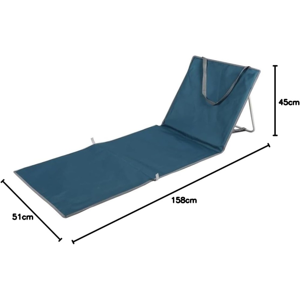 Matelas de Plage Pliable avec Dossier Réglable – Bain de Soleil Portable Rembourré