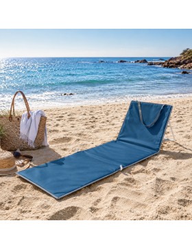 Matelas de Plage Pliable avec Dossier Réglable – Bain de Soleil Portable Rembourré